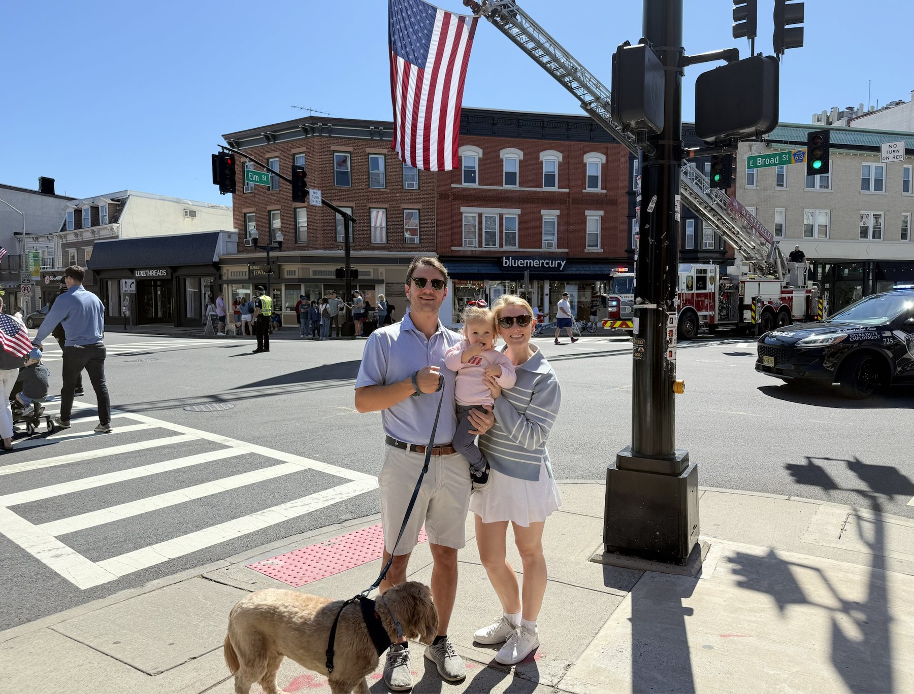 Todd Saunders with his family in downtown Westfield