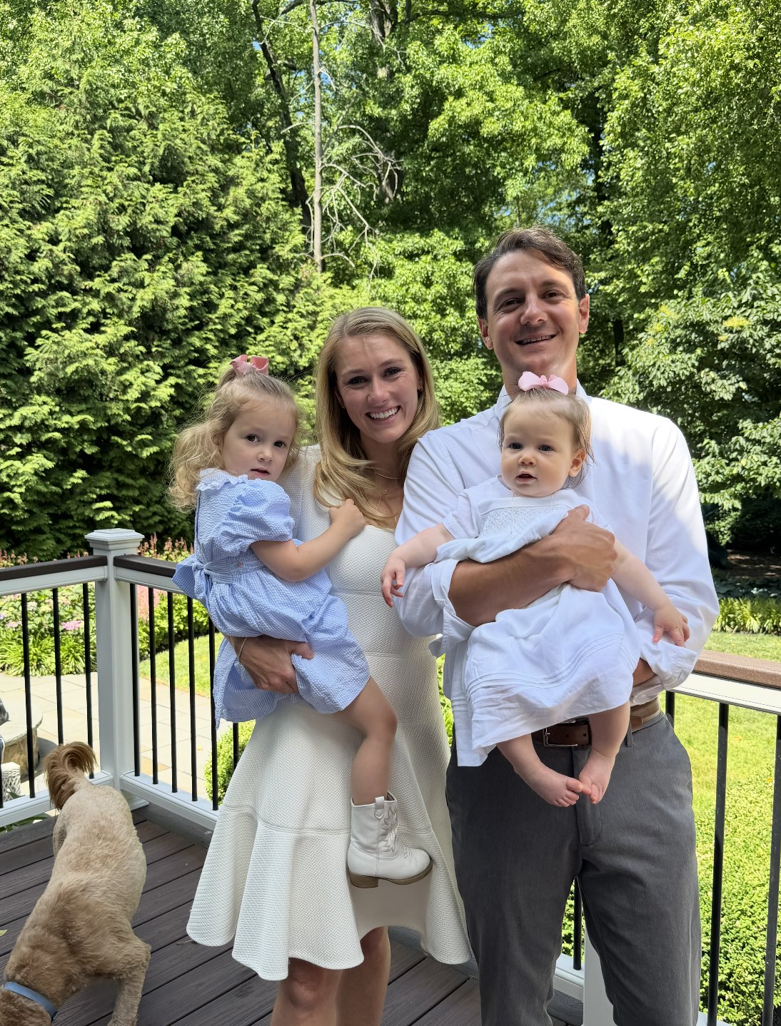 Todd Saunders with his family on the porch