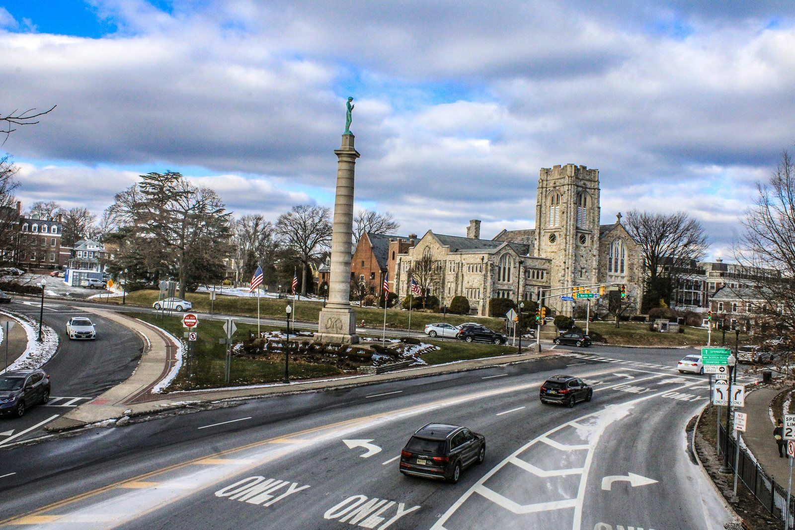 The North Avenue circle in downtown Westfield